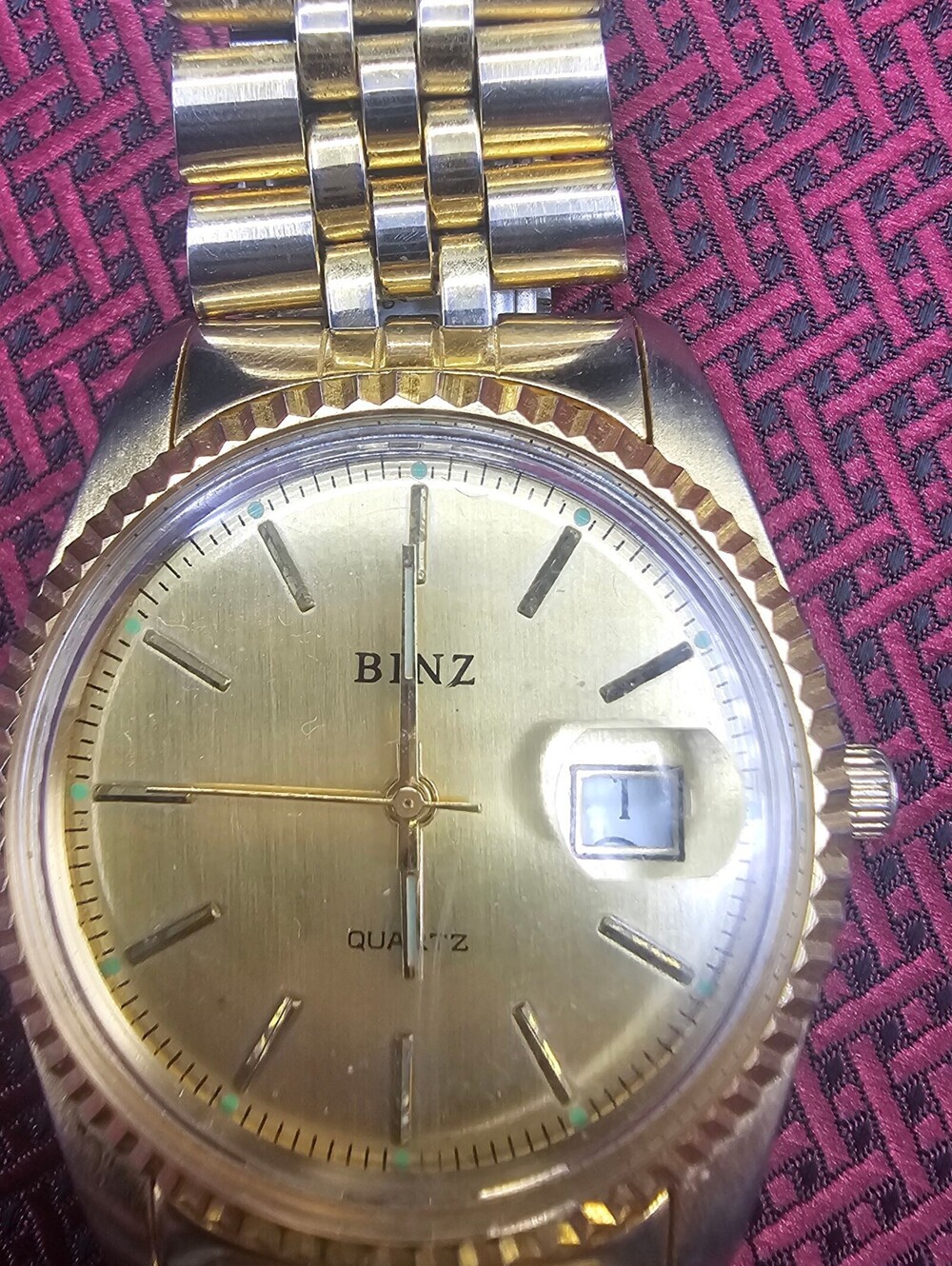 Binz Gold Tone Wristwatch
